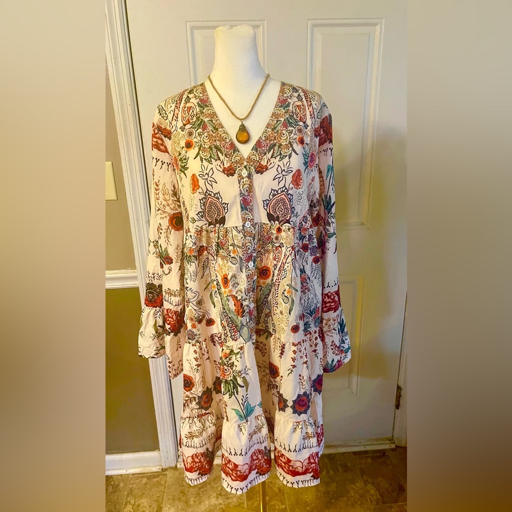 New with tags Boho Bell sleeved tiered dress - Picture 11 of 11